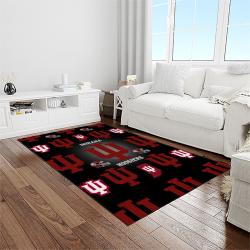 NCAA Indiana Hoosiers College Sport Basketball And Foolball Team Logo Rectangle Area Rug IHS26