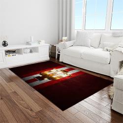 NCAA Indiana Hoosiers College Sport Basketball And Foolball Team Logo Rectangle Area Rug IHS30