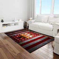 NCAA Indiana Hoosiers College Sport Basketball And Foolball Team Logo Rectangle Area Rug IHS31