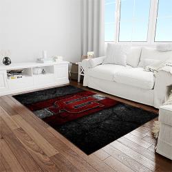 NCAA Indiana Hoosiers College Sport Basketball And Foolball Team Logo Rectangle Area Rug IHS34