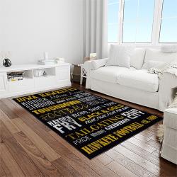 NCAA Iowa Hawkeyes College Sport Basketball And Foolball Team Logo Rectangle Area Rug IWH04