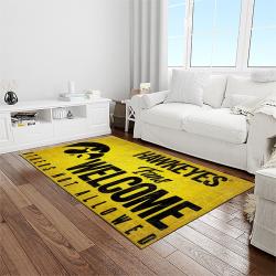 NCAA Iowa Hawkeyes College Sport Basketball And Foolball Team Logo Rectangle Area Rug IWH06