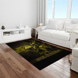 NCAA Iowa Hawkeyes College Sport Basketball And Foolball Team Logo Rectangle Area Rug IWH10