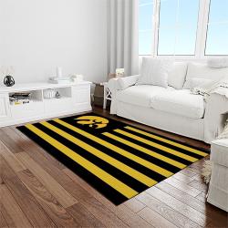 NCAA Iowa Hawkeyes College Sport Basketball And Foolball Team Logo Rectangle Area Rug IWH14