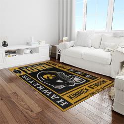 NCAA Iowa Hawkeyes College Sport Basketball And Foolball Team Logo Rectangle Area Rug IWH18