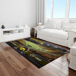 NCAA Iowa Hawkeyes College Sport Basketball And Foolball Team Logo Rectangle Area Rug IWH20