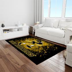 NCAA Iowa Hawkeyes College Sport Basketball And Foolball Team Logo Rectangle Area Rug IWH26