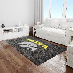 NCAA Iowa Hawkeyes College Sport Basketball And Foolball Team Logo Rectangle Area Rug IWH40