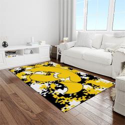 NCAA Iowa Hawkeyes College Sport Basketball And Foolball Team Logo Rectangle Area Rug IWH42
