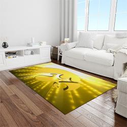 NCAA Iowa Hawkeyes College Sport Basketball And Foolball Team Logo Rectangle Area Rug IWH45