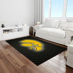 NCAA Iowa Hawkeyes College Sport Basketball And Foolball Team Logo Rectangle Area Rug IWH47
