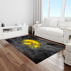 NCAA Iowa Hawkeyes College Sport Basketball And Foolball Team Logo Rectangle Area Rug IWH52