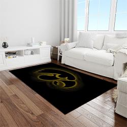NCAA Iowa Hawkeyes College Sport Basketball And Foolball Team Logo Rectangle Area Rug IWH54
