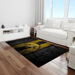 NCAA Iowa Hawkeyes College Sport Basketball And Foolball Team Logo Rectangle Area Rug IWH60