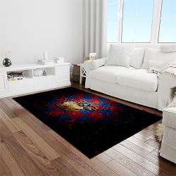 NCAA Kansas Jayhawks Basketball Team Logo Rectangle Area Rug KJ03