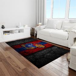 NCAA Kansas Jayhawks Basketball Team Logo Rectangle Area Rug KJ06