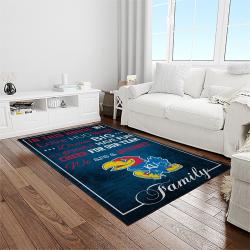 NCAA Kansas Jayhawks Basketball Team Logo Rectangle Area Rug KJ37