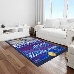 NCAA Kansas Jayhawks Basketball Team Logo Rectangle Area Rug KJ47