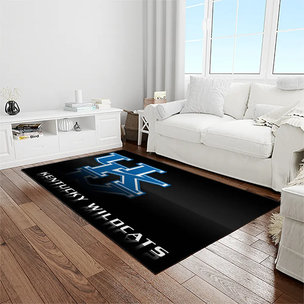 NCAA Kentucky Wildcats College Sport Basketball And Foolball Team Logo Rectangle Area Rug KTW12