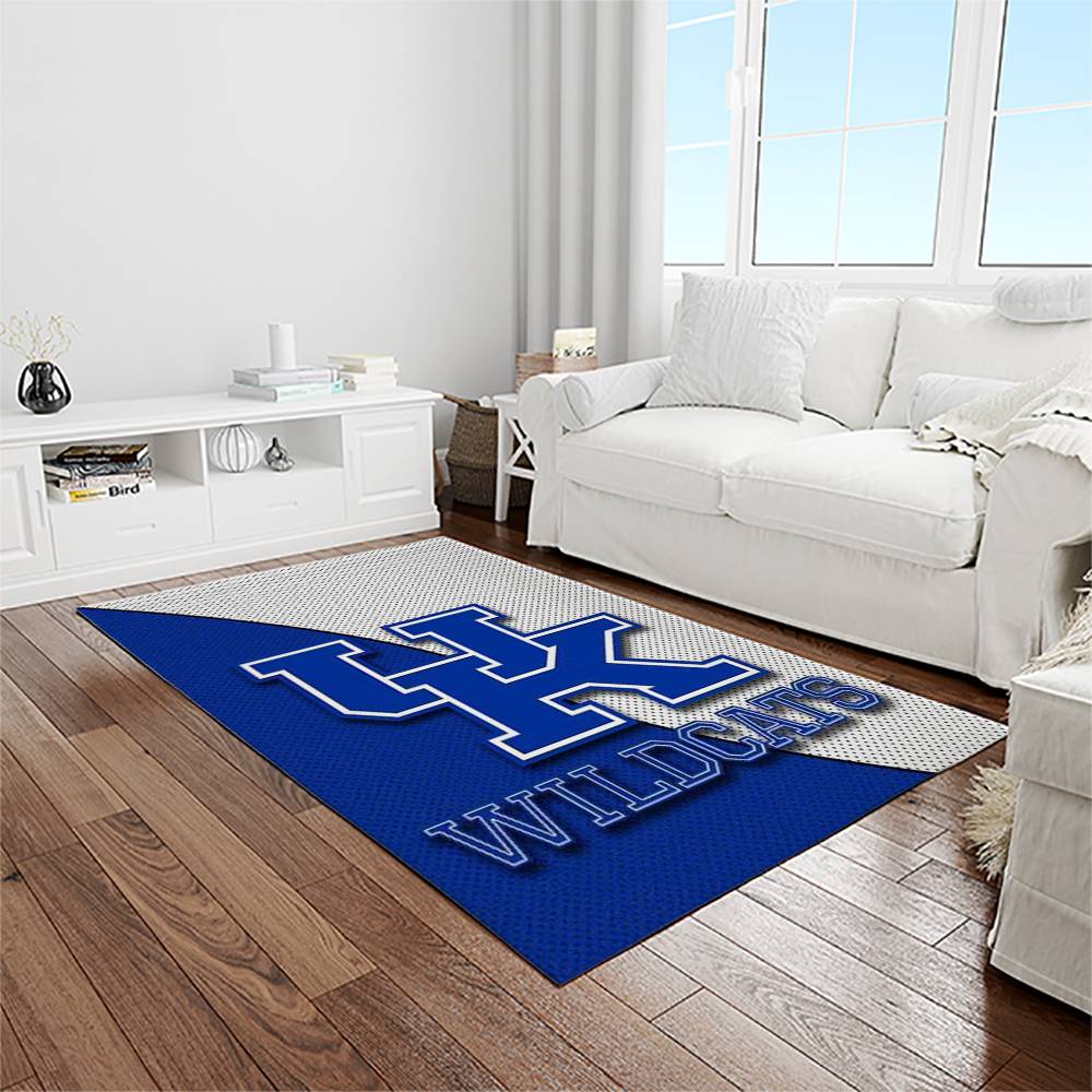 NCAA Kentucky Wildcats College Sport Basketball And Foolball Team Logo Rectangle Area Rug KTW22