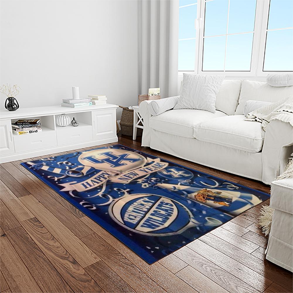 NCAA Kentucky Wildcats College Sport Basketball And Foolball Team Logo Rectangle Area Rug KTW24