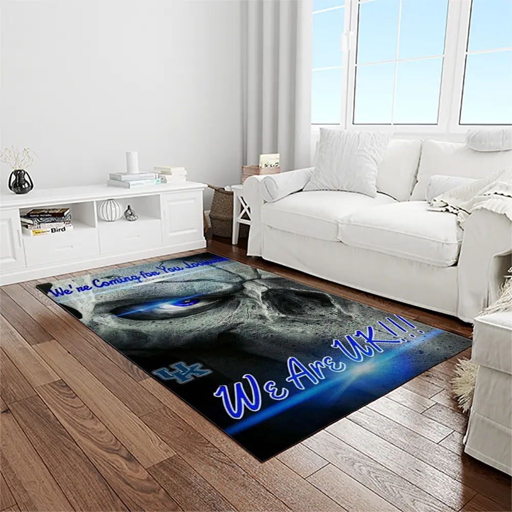 NCAA Kentucky Wildcats College Sport Basketball And Foolball Team Logo Rectangle Area Rug KTW32