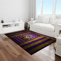 NCAA Louisiana State University College Sport Basketball And Foolball Team Logo Rectangle Area Rug LSU01