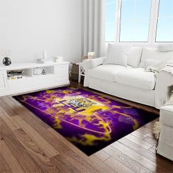 NCAA Louisiana State University College Sport Basketball And Foolball Team Logo Rectangle Area Rug LSU04