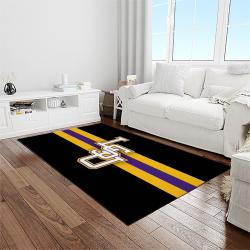 NCAA Louisiana State University College Sport Basketball And Foolball Team Logo Rectangle Area Rug LSU45