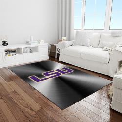 NCAA Louisiana State University College Sport Basketball And Foolball Team Logo Rectangle Area Rug LSU46