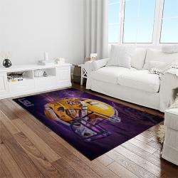 NCAA Louisiana State University College Sport Basketball And Foolball Team Logo Rectangle Area Rug LSU55