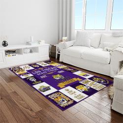 NCAA Louisiana State University College Sport Basketball And Foolball Team Logo Rectangle Area Rug LSU59