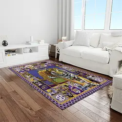 NCAA Louisiana State University College Sport Basketball And Foolball Team Logo Rectangle Area Rug LSU60
