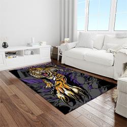 NCAA Louisiana State University College Sport Basketball And Foolball Team Logo Rectangle Area Rug LSU61