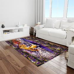 NCAA Louisiana State University College Sport Basketball And Foolball Team Logo Rectangle Area Rug LSU63