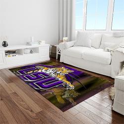 NCAA Louisiana State University College Sport Basketball And Foolball Team Logo Rectangle Area Rug LSU64