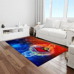NCAA Louisville Cardinals College Sport Basketball And Foolball Team Logo Rectangle Area Rug LICS09