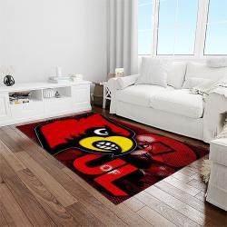 NCAA Louisville Cardinals College Sport Basketball And Foolball Team Logo Rectangle Area Rug LICS11