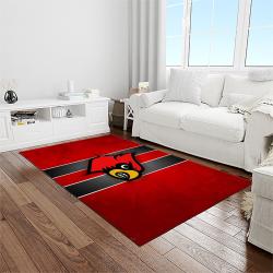 NCAA Louisville Cardinals College Sport Basketball And Foolball Team Logo Rectangle Area Rug LICS20