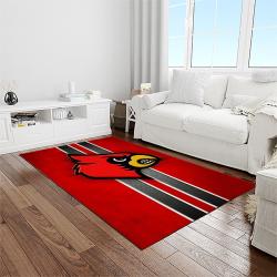 NCAA Louisville Cardinals College Sport Basketball And Foolball Team Logo Rectangle Area Rug LICS21