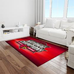 NCAA Louisville Cardinals College Sport Basketball And Foolball Team Logo Rectangle Area Rug LICS23
