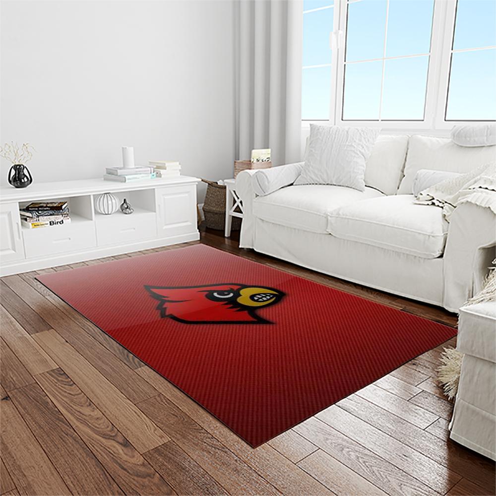 NCAA Louisville Cardinals College Sport Basketball And Foolball Team Logo Rectangle Area Rug LICS26