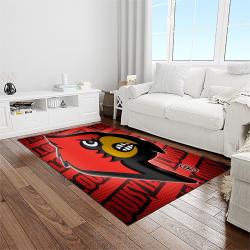 NCAA Louisville Cardinals College Sport Basketball And Foolball Team Logo Rectangle Area Rug LICS31