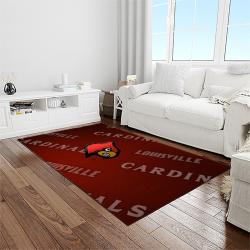 NCAA Louisville Cardinals College Sport Basketball And Foolball Team Logo Rectangle Area Rug LICS39