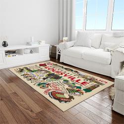 NCAA Louisville Cardinals College Sport Basketball And Foolball Team Logo Rectangle Area Rug LICS60