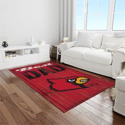 NCAA Louisville Cardinals College Sport Basketball And Foolball Team Logo Rectangle Area Rug LICS69