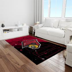 NCAA Louisville Cardinals College Sport Basketball And Foolball Team Logo Rectangle Area Rug LICS74