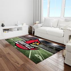 NCAA Louisville Cardinals College Sport Basketball And Foolball Team Logo Rectangle Area Rug LICS75