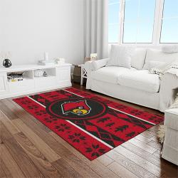 NCAA Louisville Cardinals College Sport Basketball And Foolball Team Logo Rectangle Area Rug LICS77