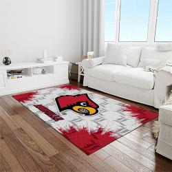 NCAA Louisville Cardinals College Sport Basketball And Foolball Team Logo Rectangle Area Rug LICS78